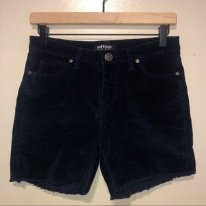 navy corduroy high waist shorts